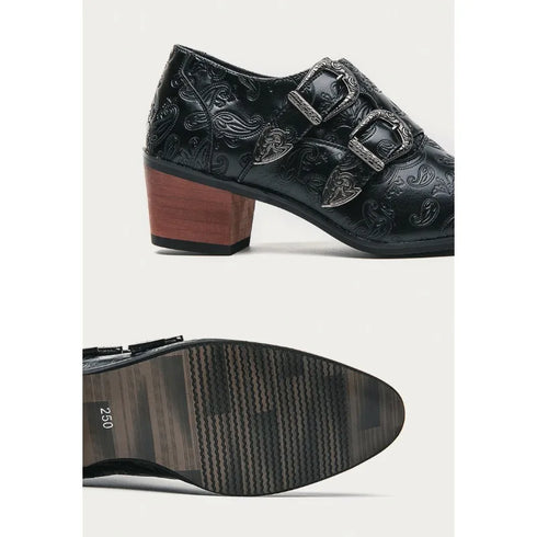 Men's Wedding Shoes Fashion Slim Fit Pointed High Heel Leather Dress Shoes Classic Vintage Style